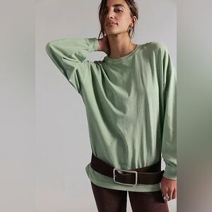 We The Free Perfect Oversized Long Sleeve Top Soft Moss L